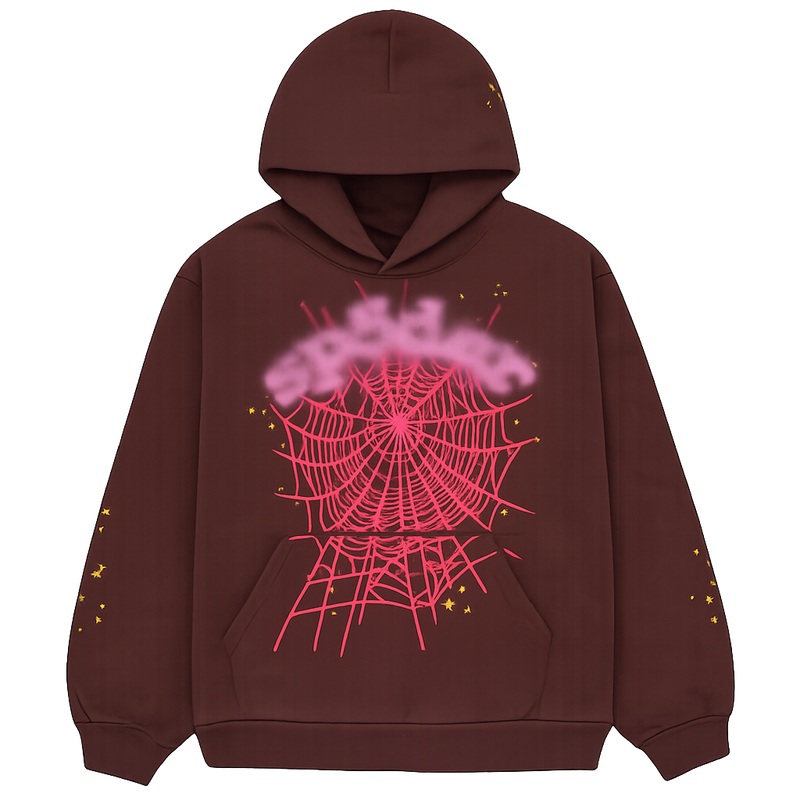 Brown Web Hoodie